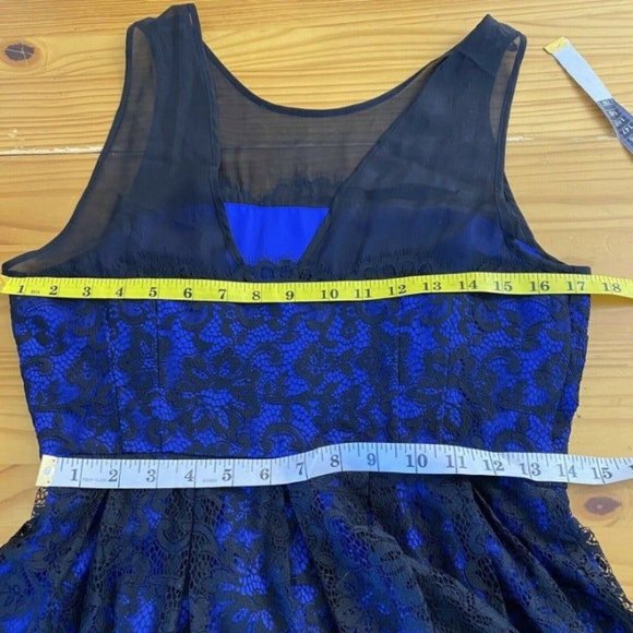NWT Anthropologie Moulinette Soeurs Size 8 Blue Black Lace Party Dress $178 - Picture 9 of 12